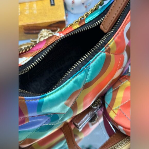 🆕 KURT GEIGER LONDON 🧿 NWOT Small Recycled Nylon Multi Crossbody Rainbow Swirl - Picture 12 of 13